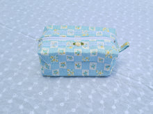 Load image into Gallery viewer, Blue Gingham Floral Pouch
