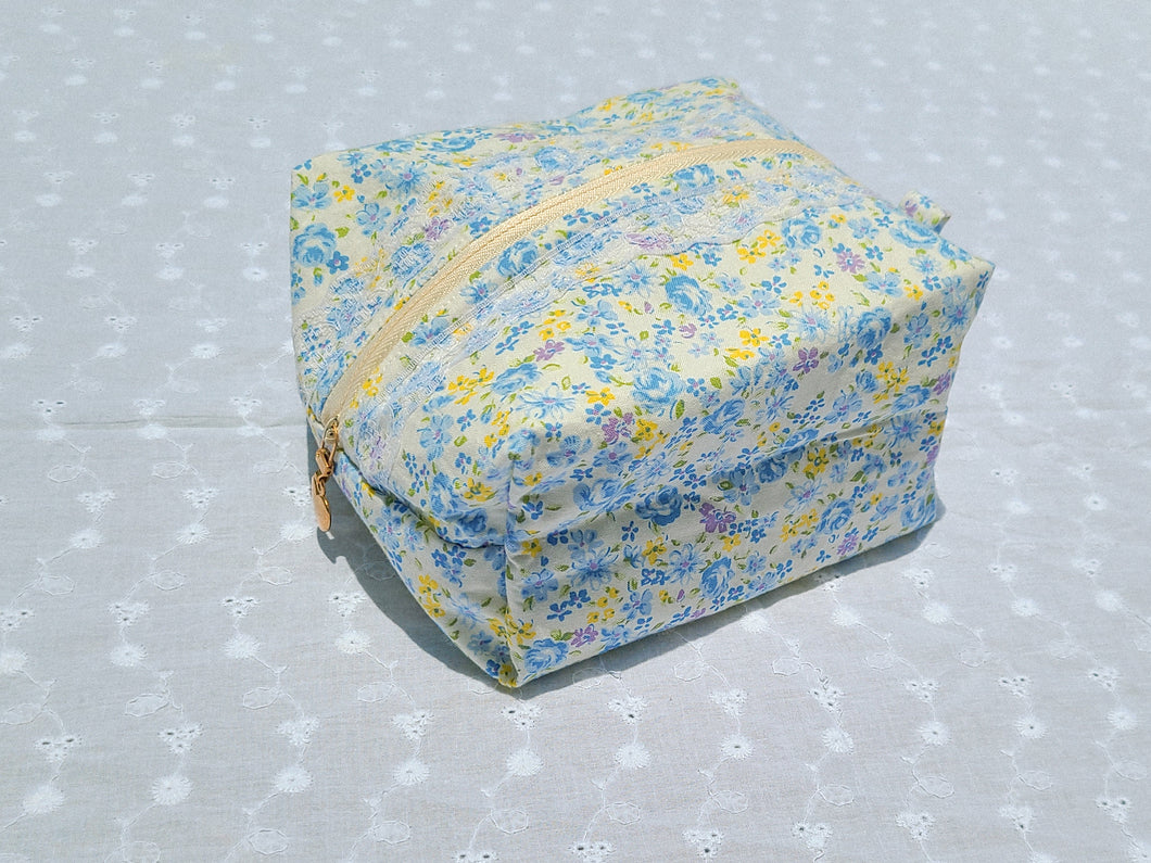 Blue/Yellow Floral Pouch