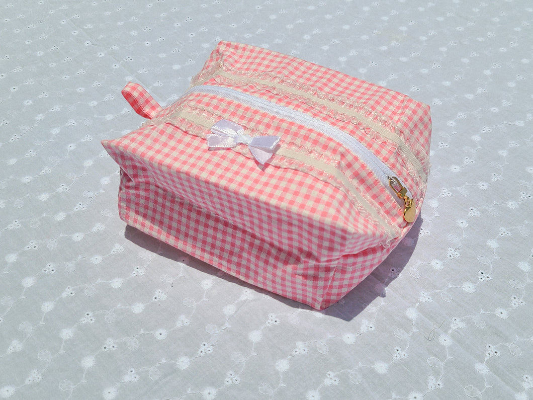 Pink Gingham Pouch