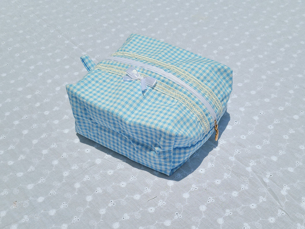 Blue Gingham Pouch